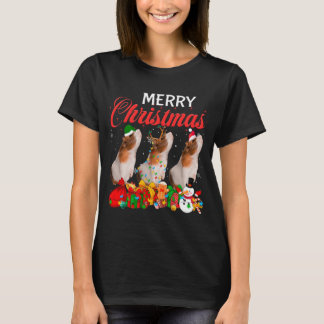 Jul Pajama Guinea gris Älskare Julafton Träd Ljus T Shirt