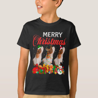 Jul Pajama Guinea gris Älskare Julafton Träd Ljus T Shirt