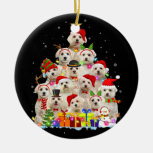 Jul Pajama Maltesiska Träd Julafton-gåvor Hund P Julgransprydnad Keramik