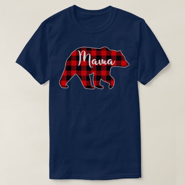 Jul Pajama Matching Family Red Plade Mamma T Shirt (Design framsida)
