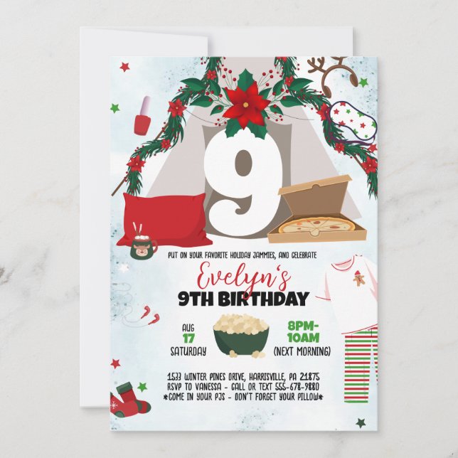 Jul Pajama-partiets inbjudan (Framsida)