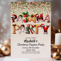 Jul Pajama Party Candy cane Santa Hat Design