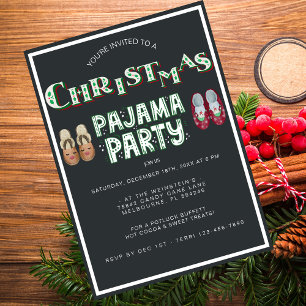 Jul Pajama Party Helgdag Inbjudningar