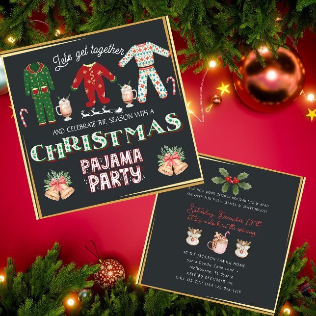 Jul Pajama Party Helgdag Inbjudningar (Skapare uppladdad)