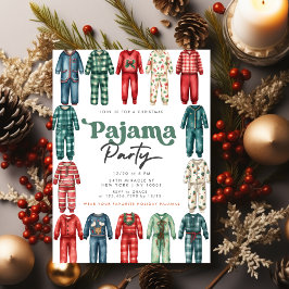Jul Pajama Party Kids Julfest Inbjudningar