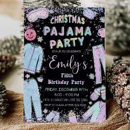 Jul pajama party pj party inbjudan ungar
