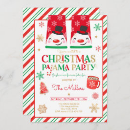 Jul Pajama Party Red Helgdag Pajama Party Inbjudningar