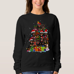 Jul Pajama Rottweiler Träd Julafton Hund Pappa Mam T Shirt