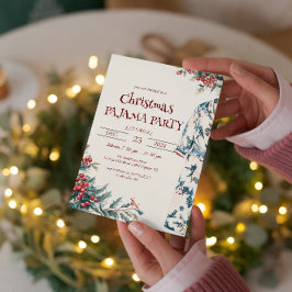 Jul Pajamas Party Inbjudningar