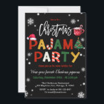 Jul Pajamas Party-Julfesten i Chalkboard Inbjudningar<br><div class="desc">Om du vill ha en mer avancerad anpassning av den här designen väljer du bara knappen "Anpassa den" ovan!</div>