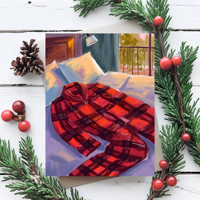 Jul Pajamas Red Play Julkort (Skapare uppladdad)