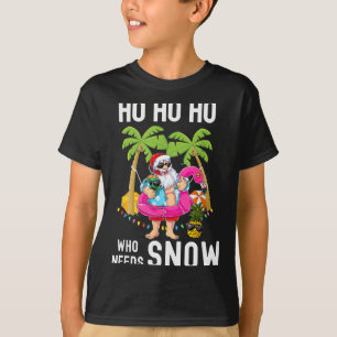 Jul Palmträd Tomte Surfing Sommar Strand Semester T Shirt