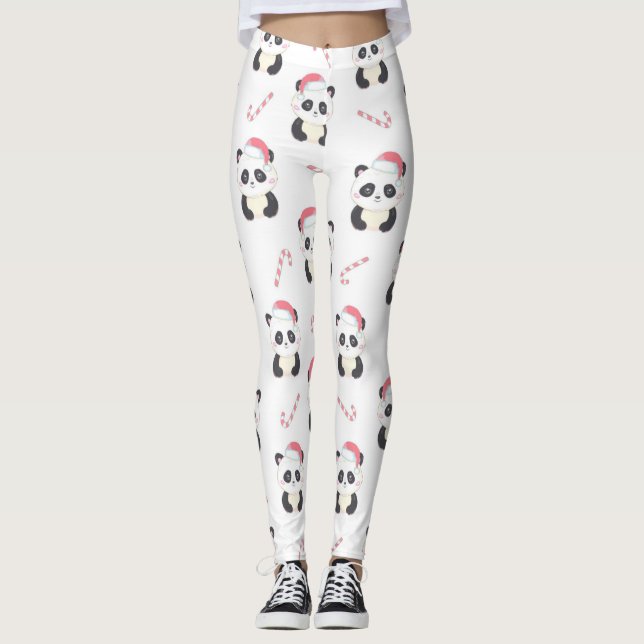 Jul Panda Mönster Leggings (Framsida)