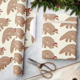 Jul Pangolin Wearing a Santa Hat Presentpapper