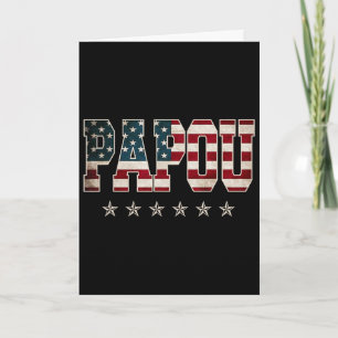 Jul Papou Fars Dag Amerikansk Flagga 4:e Juli Kort