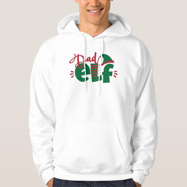 Jul Pappa Elf Hoodie (Framsida)