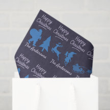 Jul Papper - Blå Silhuett Design