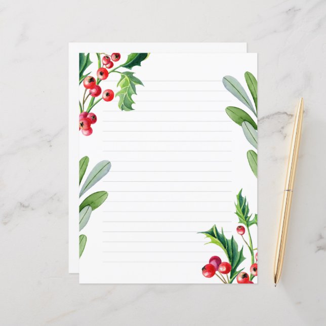 Jul papper, skrivpapper med invändig Helgdag (Fram/Back In Situ)