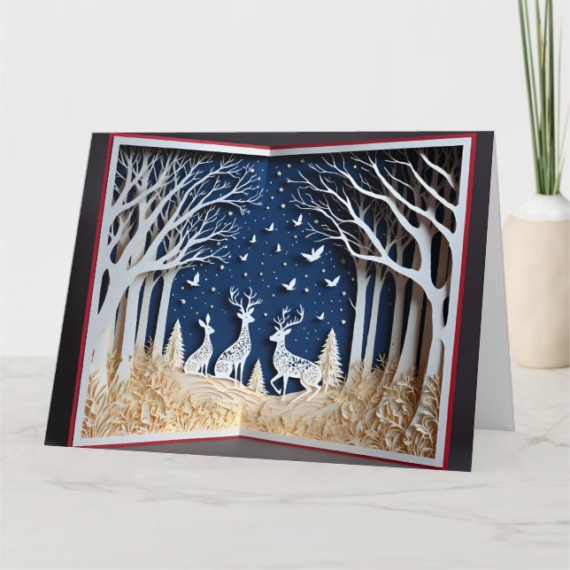 Jul pappershantverk kort  (Framsida)