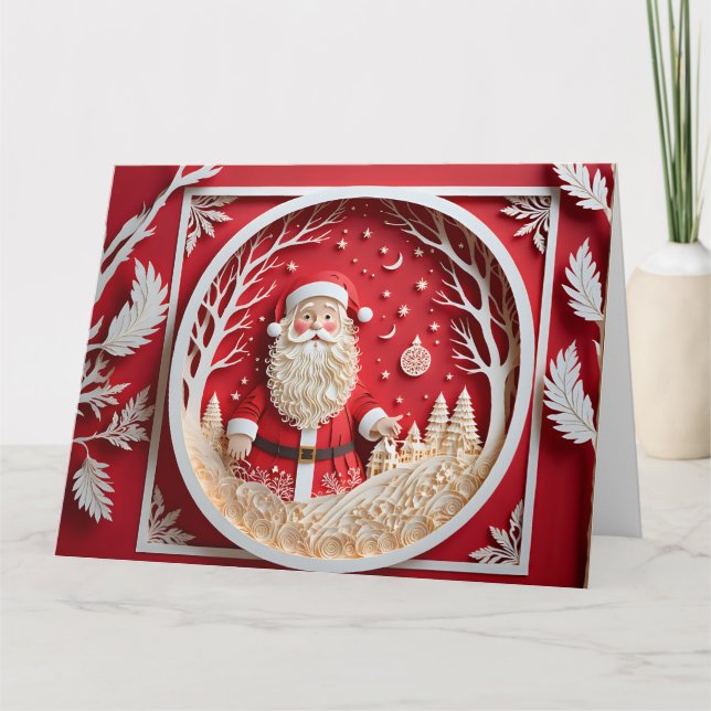 Jul pappershantverk Kort  (Framsida)
