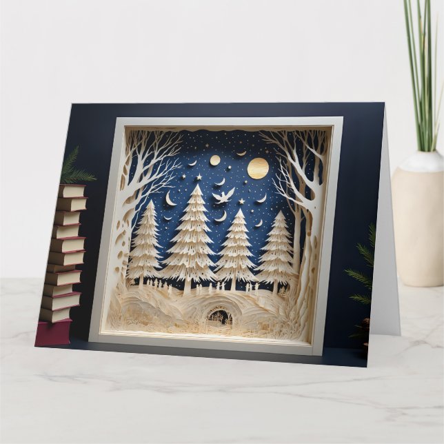 Jul pappershantverk Kort  (Framsida)