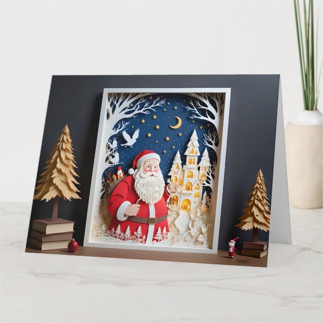 Jul pappershantverk kort  (Framsida)