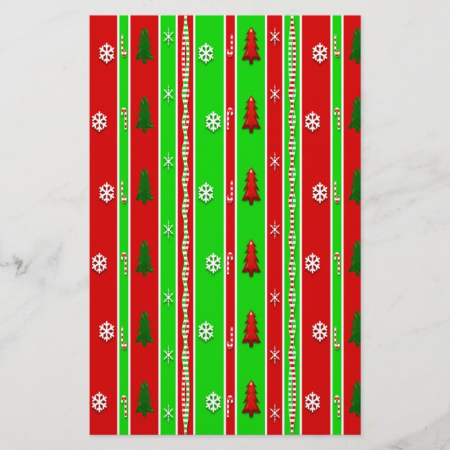 Jul Pappra Mönster Brevpapper (Framsida)