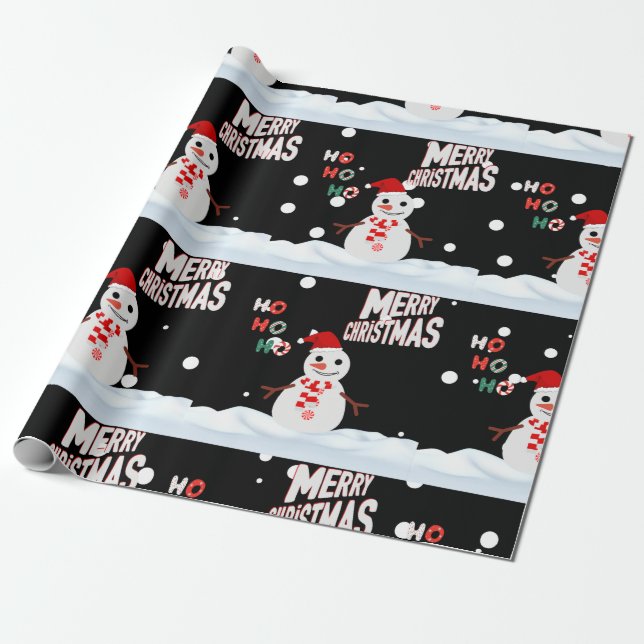 Jul Pappra om att stänga Snögubbe Presentpapper (Utrullad)