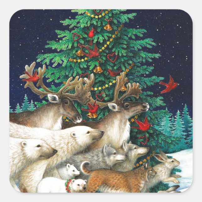 Jul Parad Fyrkantigt Klistermärke (Framsida)