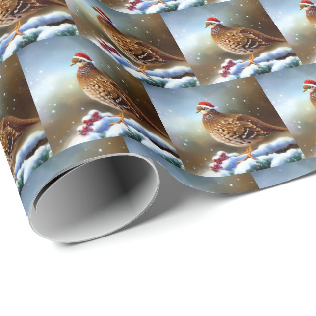 Jul Partridge 2 Presentpapper (Rullad Hörn)