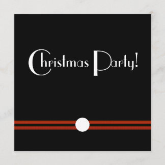 Jul Party Art Deco Black och White Inbjudningar