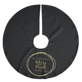 Jul Party Black Guld Julgransmatta Borstad Polyester