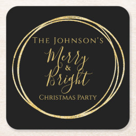 Jul Party Black Guld Underlägg Papper Kvadrat