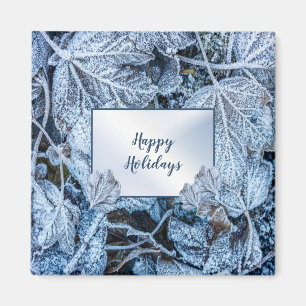 Jul Party Blue Löv Snö Helgdagars Vinter Magnet