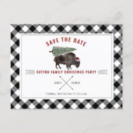 Jul Party Buffalo Santa Play Datumret Helg Vykort