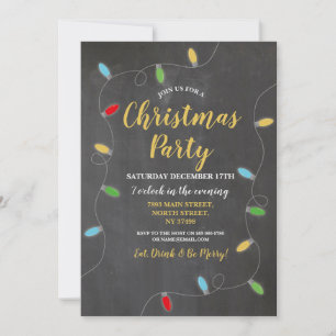 Jul Party Chalk Ljus Festive Träd Julafton Inbjudningar