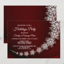 Jul Party Crystal Snöflingor Red Rustic