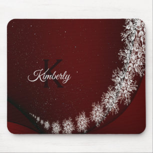 Jul Party Crystal Snöflingor Red Rustic Musmatta