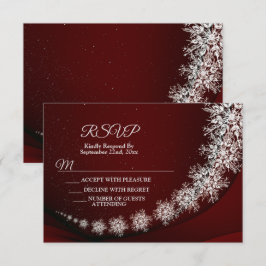 Jul Party Crystal Snöflingor Red Rustic OSA Kort