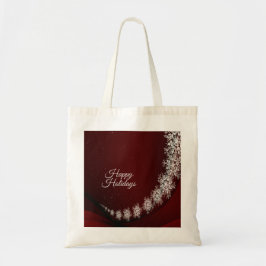 Jul Party Crystal Snöflingor Red Rustic Tygkasse