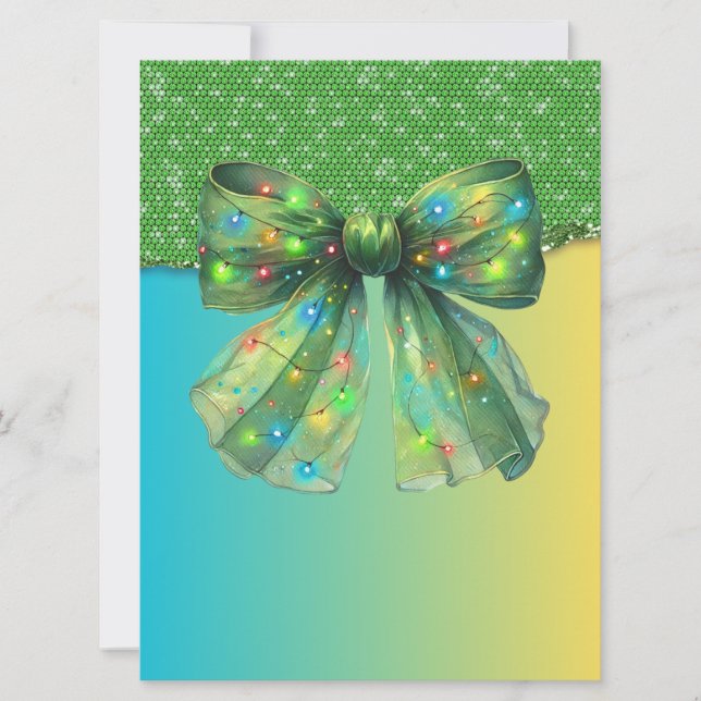 Jul Party-drivrutin Bling Festive God jul Ligh Inbjudningar (Framsida)