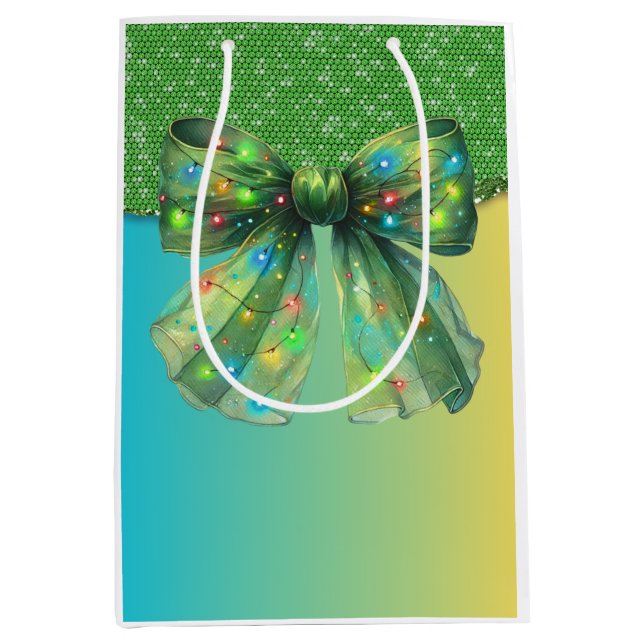 Jul Party-droppen Bling God jul Ljus Bow (Framsidan)