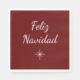 Jul Party Feliz Navidad Simple Snowflake Red Pappersservett