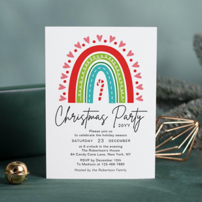 Jul Party Festive Rainbow Candy cane Heart (Skapare uppladdad)