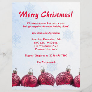 Jul Party Flyer-inbjudan Reklamblad