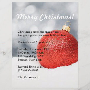 Jul Party Flyer-inbjudan Reklamblad