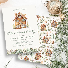 Jul Party Gingerbröd Inbjudningar