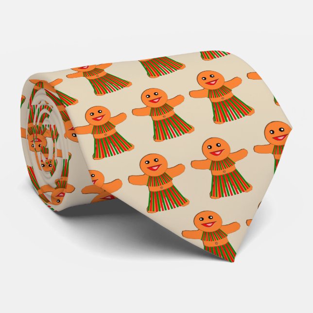 Jul Party Gingerbröd Woman Tie Slips (Rullad)