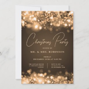 Jul Party Glam Guld Ljus Inbjudningar