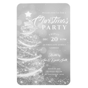 Jul Party Gnistra Silver Helgdag Inbjudan Magnet